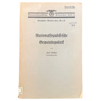 Original 1933 National Socialist Municipal Policy Booklet – Karl Fiehler