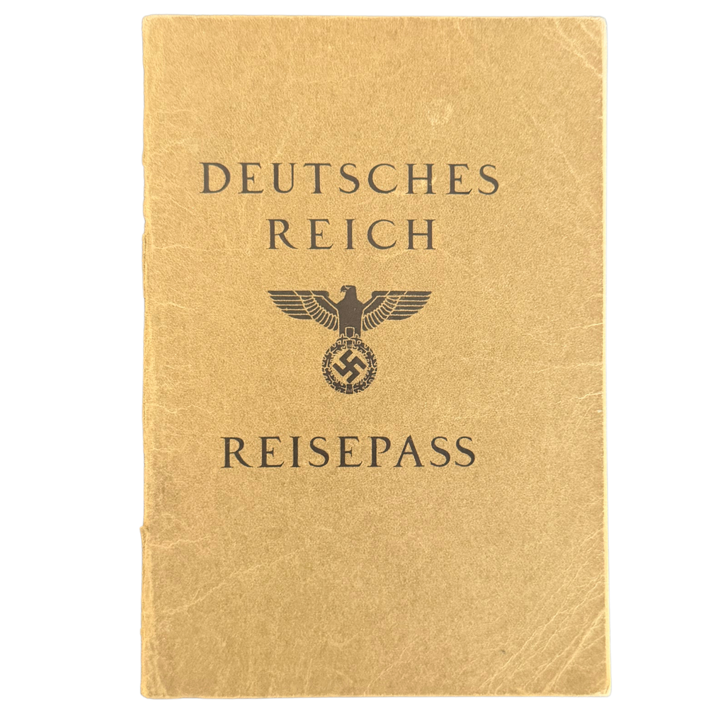 Original 1937 German Reich Passport – Third Reich Travel Document with Photograph and Stamps
