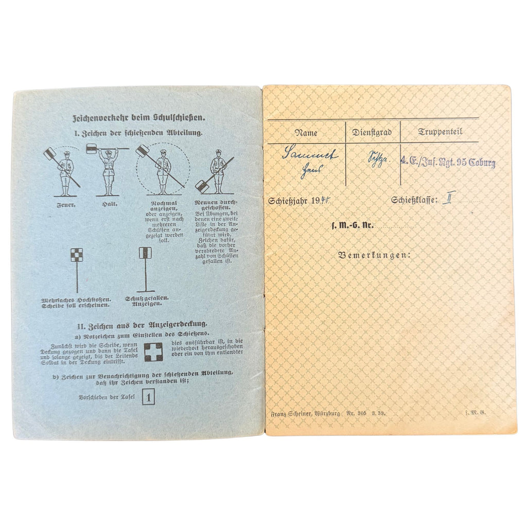 Original 1940 German Heavy Machine Gun Shooting Record — WWII Wehrmacht