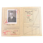 Original 1937 German Reich Passport – Third Reich Travel Document with Photograph and Stamps