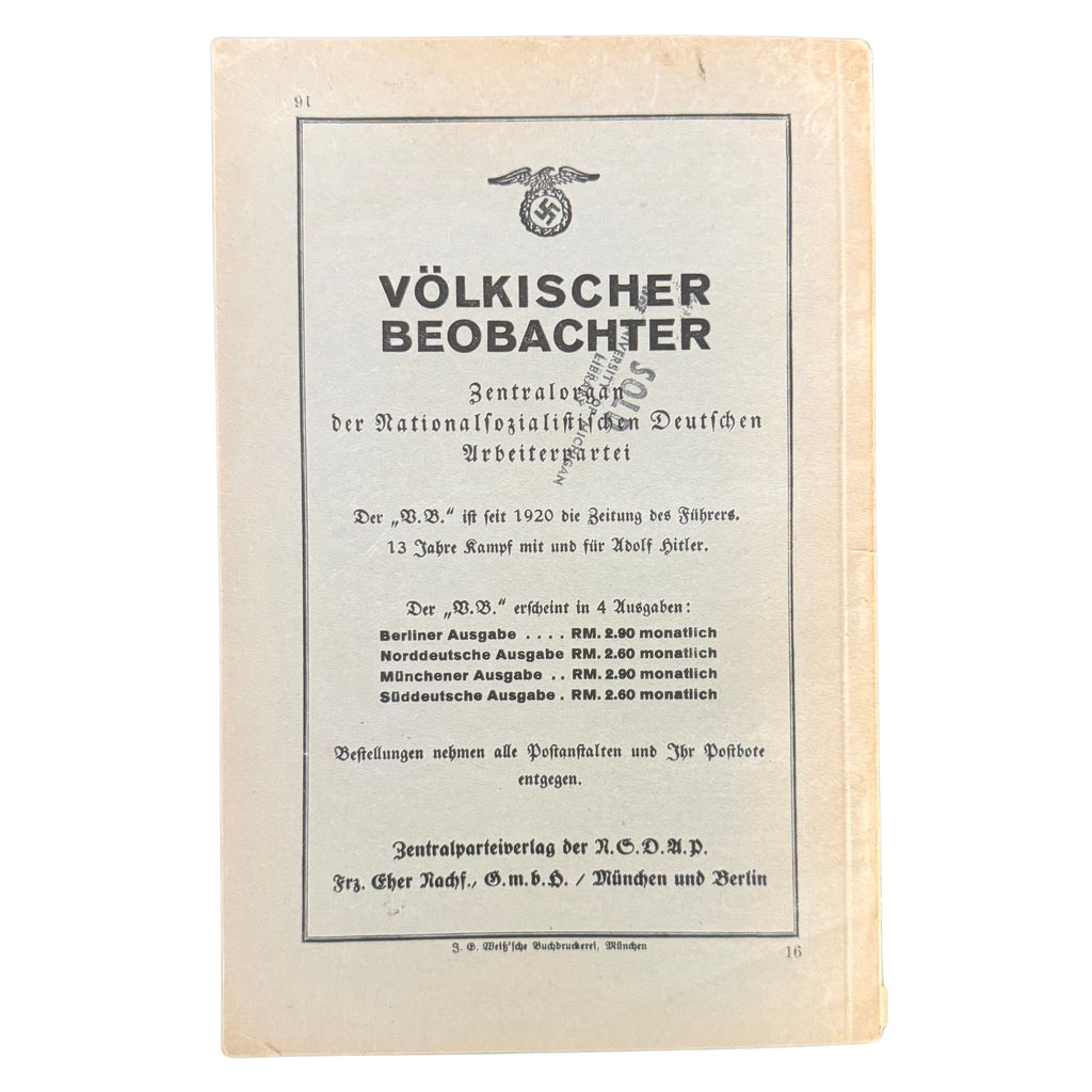 Original German National Socialist Economic Theory Booklet (1934) – Hans Buchner