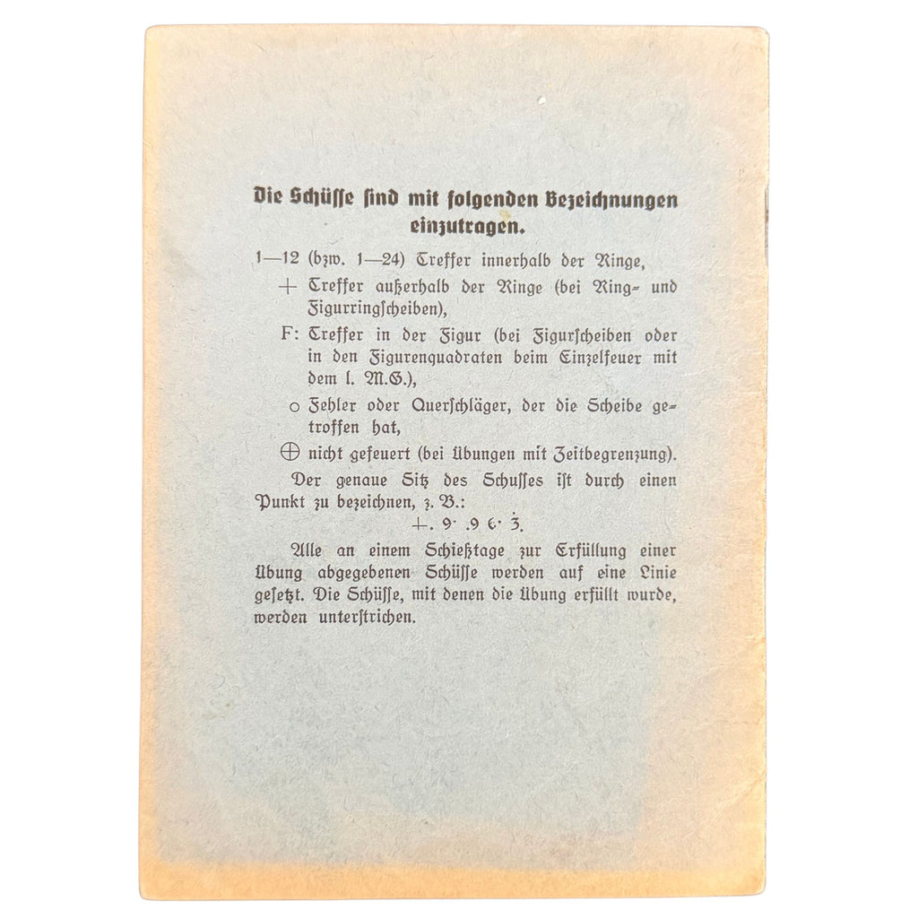 Original 1940 German Heavy Machine Gun Shooting Record — WWII Wehrmacht