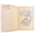 Original 1937 German Reich Passport – Third Reich Travel Document with Photograph and Stamps