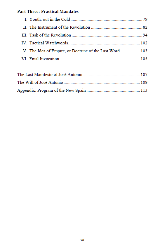 José Antonio Primo de Rivera, Anthology of Speeches and Quotes